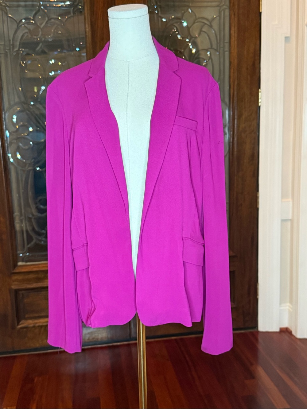 Diane von Furstenberg Fuchsia Open Front Blazer Jacket Sz 14